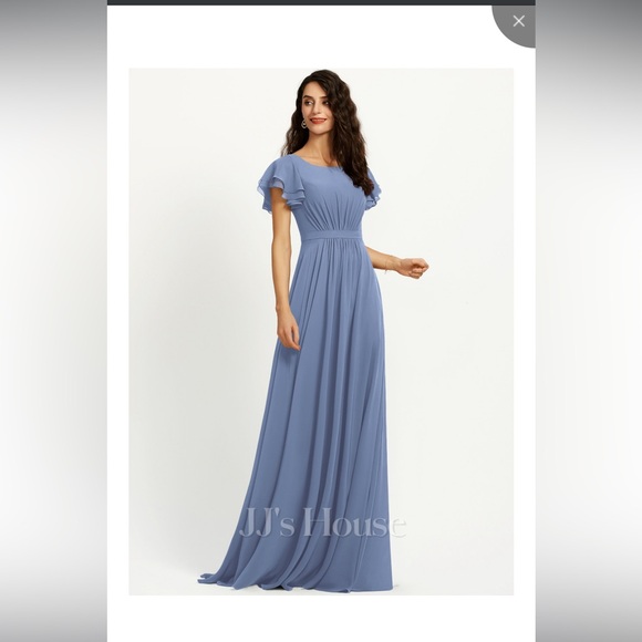 JJ house A-line Scoop Floor-Length Chiffon Bridesmaid Dress - Picture 1 of 3